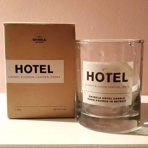 *EMPTY* SHINOLA "HOTEL" candle jar w/box & empty matchbox
